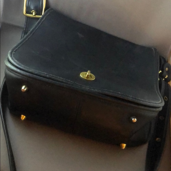 Black leather Coach bag / satchel - vintage - Picture 2 of 9